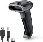 Eyoyo Barcode Scanner, 2500mAh Wireless Barcode Scanner for Inventory, Cordless Vibration Bluetooth Barcode Scanner, Handheld 2D Barcode Scanner Qr Code Scanner for Phone Laptop Tablet and Computer