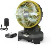 EXIT 20V Portable Outdoor Misting Fan EX022, Battery Powered with 3 Speed & 3 Mist Settings, Bucket Top Fan for Outside Camping, Tailgating, Beach, Includes Replaceable 2.0 Ah Battery