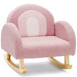 INFANS Kids Sofa, Toddler Rocking Chair with Solid Wooden Frame, Anti-Tipping Design, Plush Fabric, Children Armchair for Nursery Kindergarten Playroom Preschool, Gift for Boys Girls