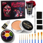 Special Effects Halloween Makeup Set, Afflano Nose & Scar Wax 60g+Fake Blood+Stipple Sponge*3+Spatula+Skin Wax Oil, Festival Stage Theatrical Wound Modeling Scar SFX Vampire Bruise Makeup 13 Kit