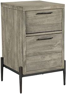 Hekman Furniture Bedford Gray Office Home File Cabinet Wooden Finish, Solid Wood Mid Century Modern Office Storage Cabinet, Storage Drawers Forged Iron Accents Full Extension Slides Best for Home