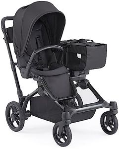 Contours Element Side-by-Side Convertible Toddler and Baby Stroller Single-to-Double, Reversible Seating Options, Infant Seat Compatible, Spacious Storage, UPF 50 Sun Canopy - Stealth Black