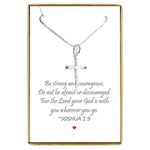 Dainty Sterling Silver Cross Necklace for Women, Confirmation Gift Necklace for Teens, Sterling Silver Cross Necklace 18 inches