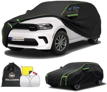 Vollcoers Heavy Duty Waterproof Car Cover Custom Fit for Dodge Durango 1998-2026 – Outdoor Full Vehicle Cover, Breathable Air Vents, Driver Zipper Door, Cotton Lined – Bonus Windshield Sunshade