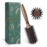 Round Brush for Blow Drying, LORSEX Boar Bristle Hair brush for Women Men, Round Hairbrush for Add Shine/Volume, Minimize Damage (2.4Inch)