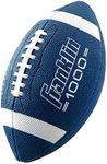 Franklin Sports Youth Football - 1000 Junior Kids Football - Synthetic Leather Youth Junior Football for Kids - Outdoor All-Weather Footballs - Extra Grip Kids Football - 1 Pack - Blue + White