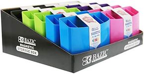 BAZIC Products Magnetic Storage Box 5.3" x 4" x1.38", Sticks to Metal Surface, Back to School, for School Locker Bathroom Refrigerator Cabinet, 12-Pack