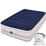 Air Mattress Queen Inflatable Air Bed with Built in Pump 1 Person and 2 Person Blow up Mattress with Storage Bag, Premium Flocked, 3 Mins Inflation/deflation for Home Camping