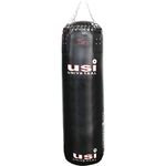 USI UNIVERSAL THE UNBEATABLE Punching Bag, Boxing Bag, 626PU Fury Thick PU Filled Boxing Bag For Boxing Martial Art Kickboxing Training, Chain Included, D-Ring at bottom, Dia 39cm (Length 120cm)