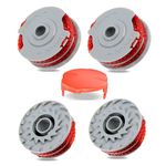 Viilich 4pcs Strimmer Spool Compatible with Flymo FLY021 513937190,Double Autofeed Spool and Line Φ1.5mm Replacement for Contour Mini Trim Multi Trim Power Trim Revolution with 1 Spool Cover FLY060