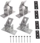 4 Pack Adjustable Solar Panel Tilt Mount Bracket Base, Tilt Angle 10°-60° Flat Roof Mount Holder, RV Solar Panel Mounts Clamp, Solar Panel Roof Panel Stand