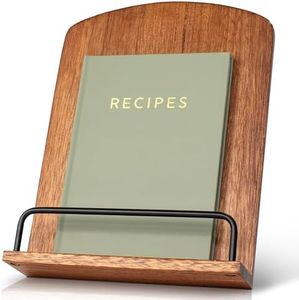 Beautiful Cookbook Stand for Your Kitchen Counter - Solid Wood Stand Easily Keeps Cook or Recipe Books Open for Convenient Cooking - Perfectly Fits Your iPad/Tablet and Enhances Any Kitchen Decor