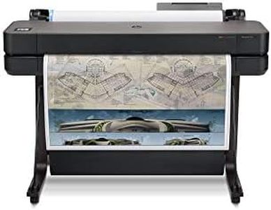 HP DesignJet T630 (T600 Series) Large Format Wireless Plotter Printer - 36", with Auto Sheet Feeder, Media Bin & Stand (5HB11A), Black