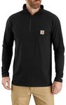 Carhartt Men's Force Relaxed Fit Midweight Long-Sleeve Quarter-Zip Mock-Neck T-Shirt, Black, S