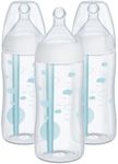 NUK Smooth Flow Pro Anti-Colic Baby Bottle, 10 oz (300 mL), Blue Clouds, 3 Pack