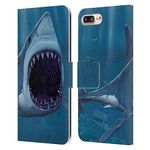 Head Case Designs Officially Licensed Vincent Hie Shark Bite Underwater Leather Book Wallet Case Cover Compatible With Apple iPhone 7 Plus/iPhone 8 Plus