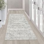 Homcomodar Distressed Runner Rug for Hallway 60x120cm Vintage Hallway Rugs with Rubber Backing Non Slip Floor Carpet Runner Washable Area Rug Runner for Laundry Room