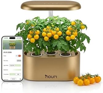 Nouri Hydroponics Growing System, 5 pod APP Smart Indoor Herb Garden Kit with LED Grow Lights, Hydroponic Herb Garden Indoor for Plant Lovers, Gardeners, Kitchen, Basil Seeds Included