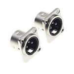 Keple XLR Plug 3 Pole Chassis - Male Jack 3 Pin Solder Panel Mount Connector For Microphone Speaker Socket - Pack Of 2