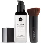 Jerome Alexander My Color Self Adjusting Full Coverage Foundation Makeup with Kabuki Brush (Light)