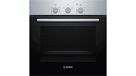 Bosch Serie | 2 60 Cm 66 Ltr Built-In Oven With 3D Hotair: Achieve Perfect Baking And Roasting Results On Up To Three Levels Simultaneously (HBF011BR0Z), Black