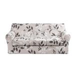 CRFATOP 4 Piece Floral Soft Couch Cover for Dogs Stretch Sofa Slipcover for 3 Separate Cushion Couch Covers Washable Sofa Furniture Covers with 3 Individual Cushion Covers,(Large,04)