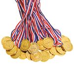 100 Packs Children's Gold Plastic Winner Medals Kids Golden Winner Awards Medals