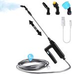OBEST Electric Garden Sprayer, Rechargeable Portable Plant Sprayer with 5m Hose, Battery Powered Multifunctional Mister Sprayer, Watering Spray Wand for Lawn, Car Wash, House Cleaning and Pet Bath