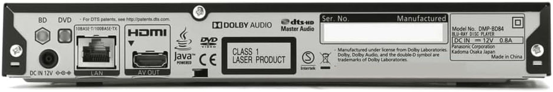 Panasonic Multiregion Blu-ray Player – Full HD 3D Playback