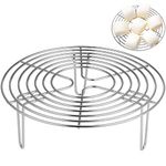 Hemoton Round Cooking Cooling Rack Stainless Steel Round Rack for Cooking Cooling Steaming Baking Fit Air Fryer Stockpot Pressure Cooker