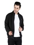 John Ally Standard Length Sports Gym Jacket For Men With Sweat Wicking Properties And Wind Resistant Mesh Material For Workout, Running, Sports, Hiking, Travelling (Jet Black - L)