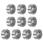 sourcing map 10pcs MR105ZZ Miniature Deep Groove Ball Bearings 5x10x4mm Double Shielded Bearings for TRX4 1/10 RC Cars Trucks, 3D Printer, P6 (ABEC 3)