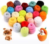ZXIIXZ 25 Colors Felting Wool, 10 g Each Wool Roving, Felt Wool Starter Set Wool Roving Kit for Beginners Adult, Dry Felting and Wet Felting DIY Handcrafts Decoration