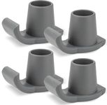 Noverlife 4PCS Walker Ski Glides, Universal Fit Walker Gliders Walker Sliders, Replacement Glide Caps Walker Feet Glides, Durable Coaster Gliders Skis Walker Accessories for Folding Walkers - Gray