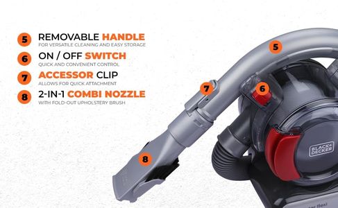 BLACK+DECKER Handheld Car Vacuum Cleaner – Portable Auto Cleaning