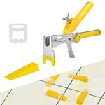 Tile Leveling System 3mm Kits with Pliers, 300pcs Tile Spacers Clips, 100pcs Reusable Wedges for Floor Leveling, Tile Kits, Wall Tile Leveler Tools