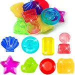 JULBEAR Big Dive Gem Pool Toys 8 Pcs, Colorful Big Pool Sinking Diving Gems Pirate Theme Gems Summer Underwater Swimming Toys Precious Pirate Treasure for Kids Swimming Training Bath Water Games