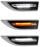 Semaphore Car Side Fender Light with 3 Colour Led Light and Turn Signal Indicator Light (Silver Color) (compatible with Maruti Alto 800)