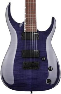 ESP 7 String LTD SH-207 Brian “Head” Welch Signature Series Electric Guitar, See Thru Purple, Right, (LSH207FMSTP)