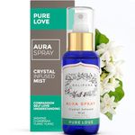 BALIPURA - Aura Chakra Spray Gift for Women - Pure Love Spray Crystal Infused Mist with Rose Quartz, Jade, Aventurine & Amazonite - Cleansing & Healing Energy - 3.4 fl.oz