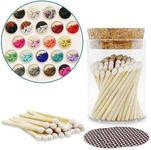 2" Matches in a Chic Jar + Striker Stickers Included | 100 Matchsticks in The Color of Your Choice | Decorative Safety Matches with a Cork Top Glass Holder | Gifts & Home Decor by Thankful Greetings