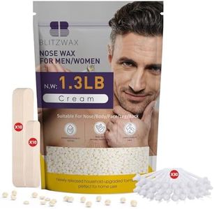 BLITZWAX 1.3lb Hard Wax Bead Kit for Men and Women Hair Removal Cream Scent Wax Beans for Nose/Sensitive Skin/Brazilian/Body/Face, Wax Pearls Bulk with 50pcs wax sticks for Beginners and At-Home Use