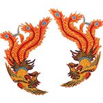 WANLIAN Embroidered Iron on Patches, 2 PCs Phoenix Embroidered Decorative Patches,Sewing Applique for Jackets, Jeans, Clothes, Dress,T-Shirt, Skirt Patches DIY Accessories