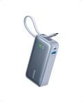 Anker Nano Power Bank, 10,000mAh Portable Charger with Built-in USB-C Cable, PD 30W Output with 1 USB-C, 1 USB-A, Fast Charging Battery Pack for iPhone 16/15/14 Series, Galaxy, iPad, and More - Blue