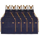 Steffy 1|5|10Pack Kitchen Aprons, Cotton Canvas, Adjustable Cross Back, Artist, Painting, Carpenter Work Apron for Men Women, Denim, ['25.5in x 32.5in']