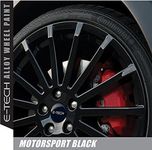 2 x E-Tech MOTORSPORT BLACK Chip Resistant Satin Alloy Wheel Paint 400ml