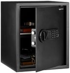 Amazon Basics Steel Home Security Electronic Safe with Programmable Digital Keypad Lock for Jewelry, Money, Valuables Storage, 43 Litres, 35 cm W x 33 cm D x 42 cm H, Black