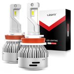 LASFIT 2026 ππ«π’π π‘πππ¬π H11 LED Headlight Bulb, Real 60W 12X Brighter Halogen 1:1 Replace, 500M Sight 6000K Xenon White, 50k+ HRS, Canbus Automotive H8/H9/H16 Front Low Beam Car Light, 360Β° kit
