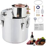 Alcohol Still 10Gal/38L Alcohol Distiller Stainless Steel Distillery Kit for Alcohol w/Copper Tube Home Brewing Kit Build-in Thermometer for DIY Whisky Wine Brandy