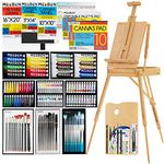 MEEDEN Painting Set, Advanced | Painting Supplies, (42"x72") Portable Easel Stand for Canvas(Max 34"), Oil Watercolor Gouache Acrylic Paint Set & Brushes, Painting Kit for Adults, Artists